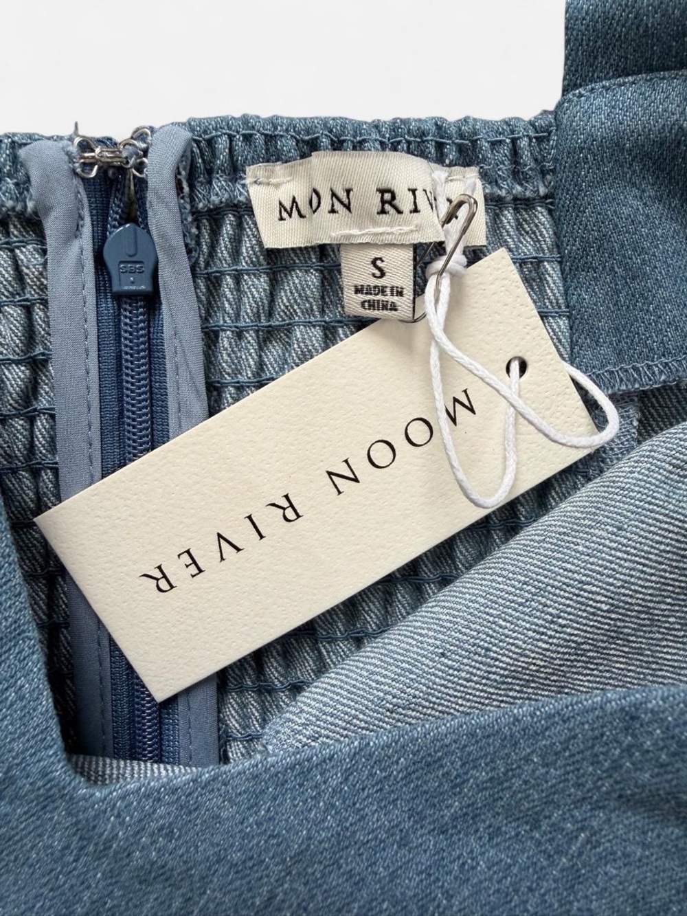 NWT TUCKERNUCK Moon River Light Blue V-Neck Eyelet Detail Midi Dress - Picture 6 of 12